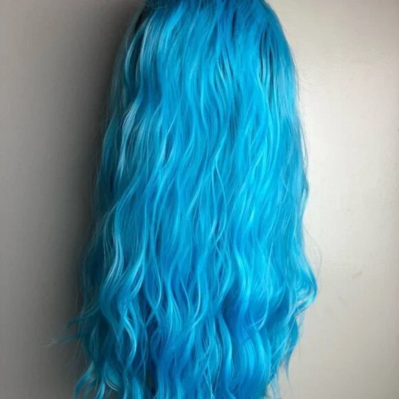 Ombre Blue Curly Lace Wig